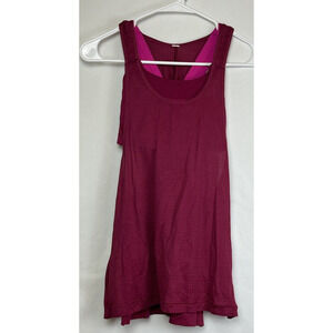 Lululemon Women's 13 inch Pit to Pit Red Built In Bra Criss Cross Back Tank Top